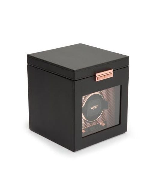Wolf Metallic Axis Single Watch Winder With Storage for men