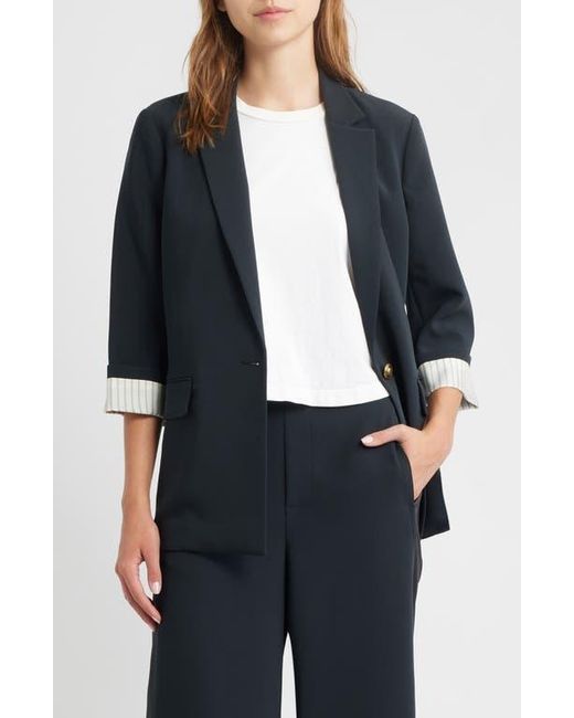 Rag & Bone Black Jennie Elbow Sleeve Crepe Blazer