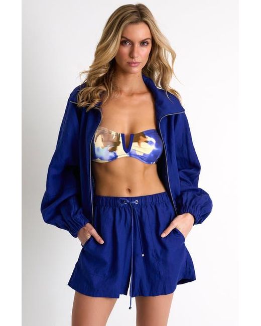 Shan Blue Linen Shorts