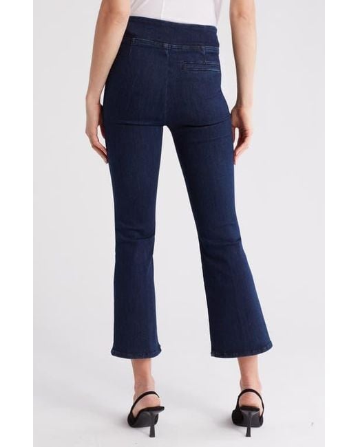 FRAME Blue Jet Set Pintuck Crop Mini Bootcut Pull-On Jeans