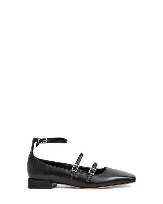 Bruno Magli Black Petra Ankle Strap Mary Jane Flat