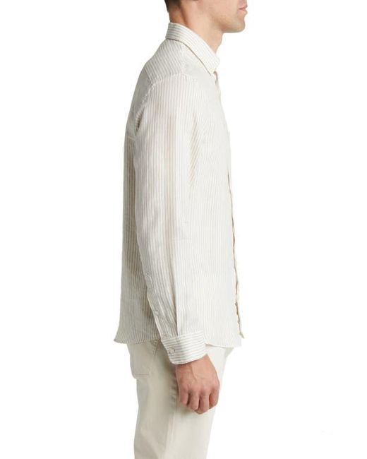 Brax Gray Daniel Linen Button-Down Shirt for men