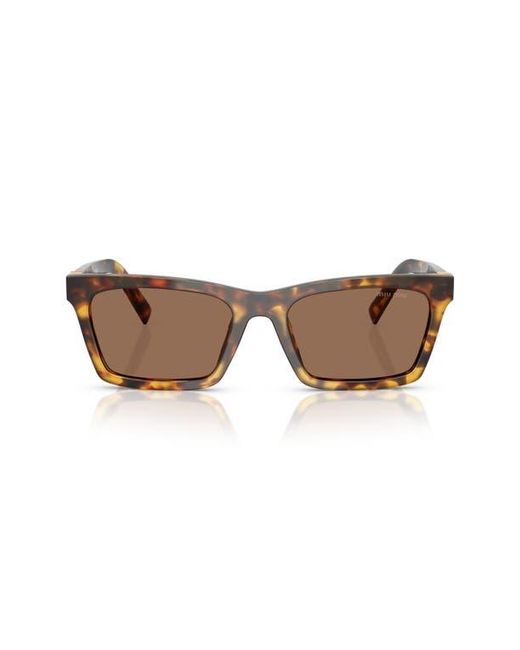 Miu Miu Brown 55Mm Rectangular Sunglasses