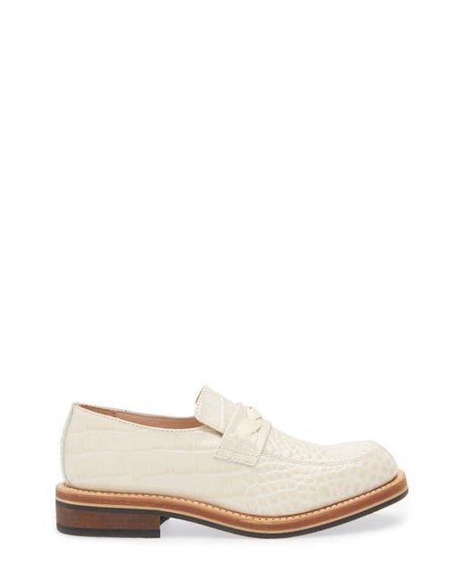 Our Legacy White Nakano Croc Embossed Leather Loafer for men