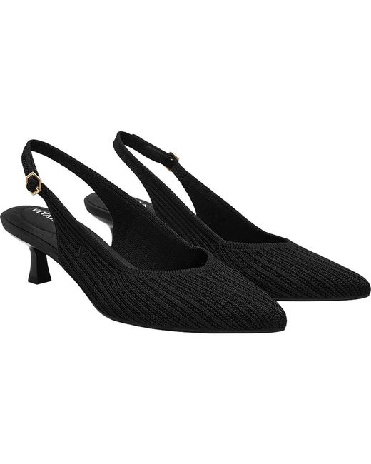 VIVAIA Black Pointed-Toe Kitten Slingback