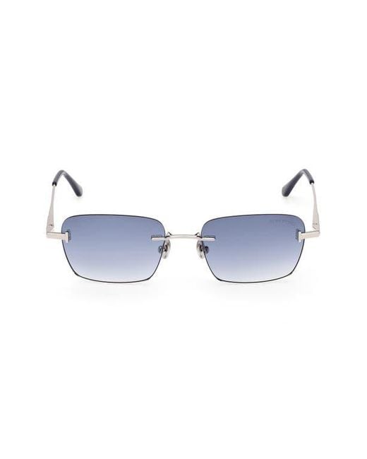 Tom Ford Blue Jake 54Mm Gradient Rectangular Sunglasses
