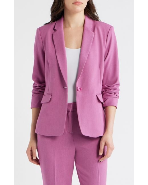 Tahari Pink One-Button Blazer