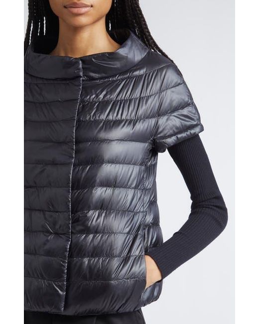 Herno Women's Black Emilia Cap Sleeve Quilted Down Jacket