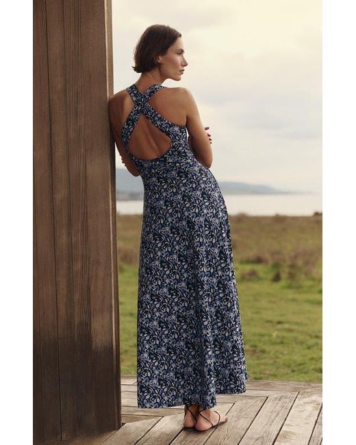 pact fit & flare open back maxi dress Women's Organic Fit & Flare Open Back Maxi Dress in Dayspring Blooms Multi | Women's Small