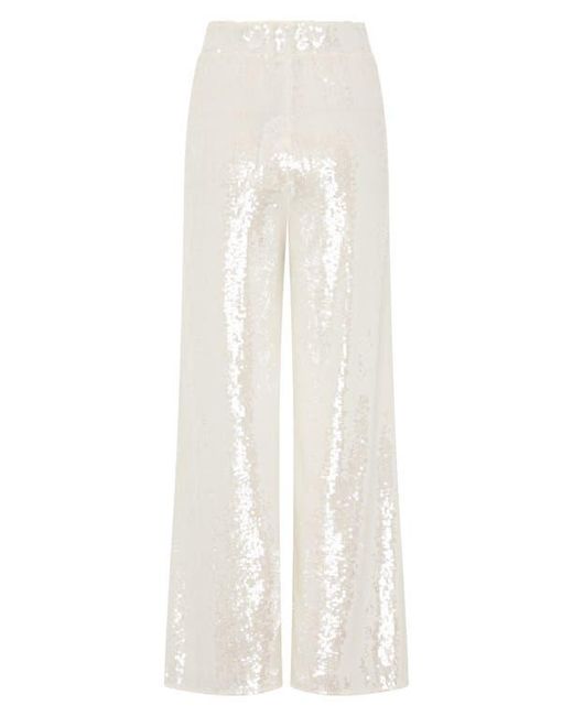 MILLY White Reed Sequin Pants