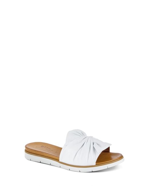 Spring Step White Lavona Slide Sandal