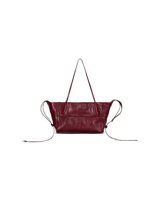 Balmain Purple Small Track Zips Calfskin Tote Bag