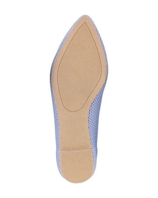 Tahari Blue Bogota Pointed Toe Flat