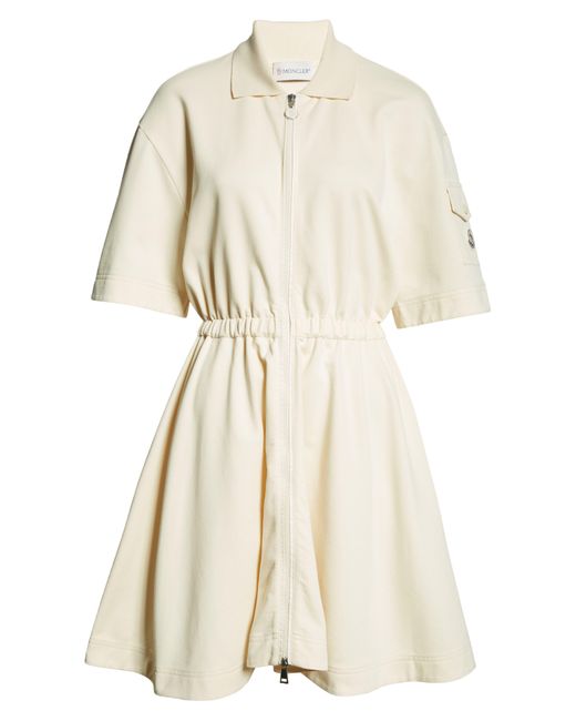 Moncler Natural Cotton Fleece Polo Dress