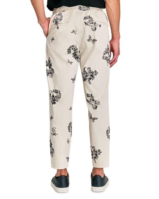 Con.struct Natural Slim Fit Skull Pleated Drawstring Pants for men