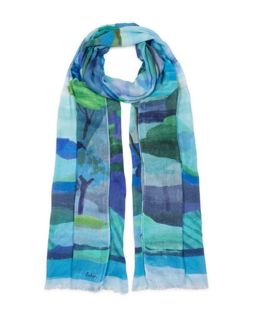 Echo Blue Painterly Landscape Wrap