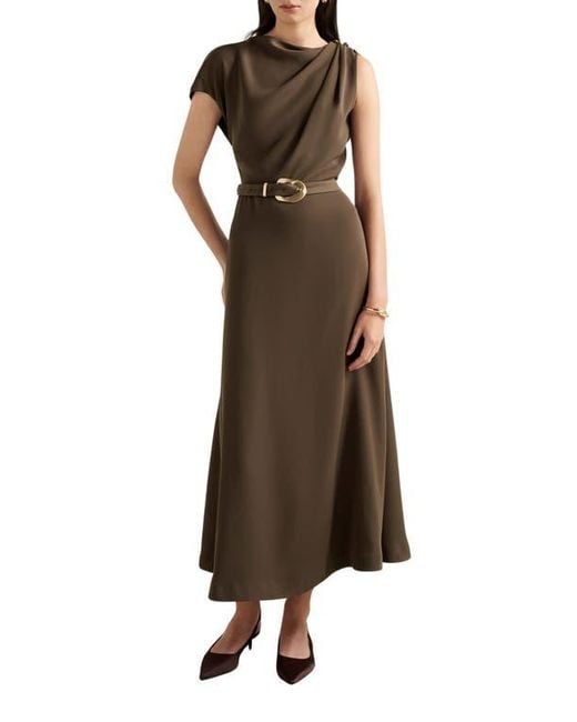 EVER NEW Women's Brown Neriah Draped Maxi Dress