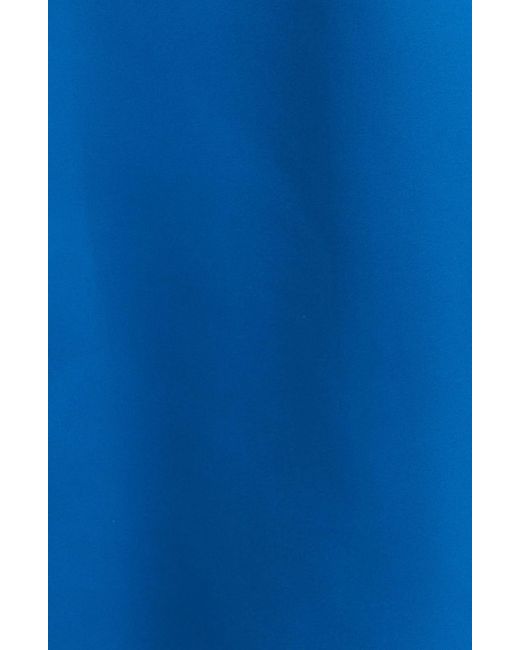Tahari Blue Long Sleeve Satin Faux Wrap Midi Shirtdress