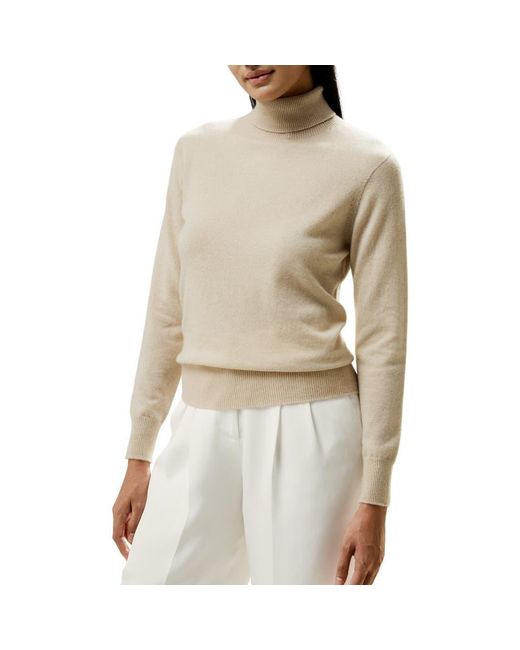 LILYSILK Natural Pure Cashmere Turtleneck Sweater