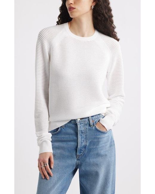 Nordstrom White Textured Stitch Sweater