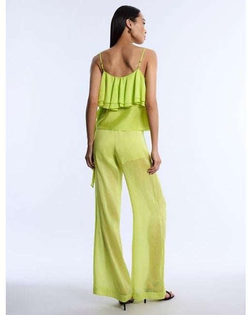 BCBGMAXAZRIA Green Flounce Cami
