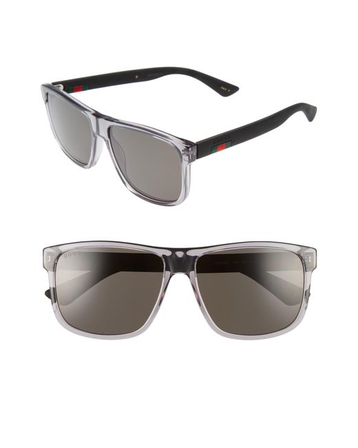 Gucci Gray 58mm Polarized Sunglasses - Transparent Grey W/ Grey Plr for men