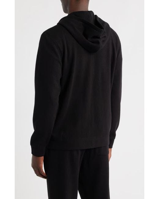 Zella Black Waffle Knit Zip-Up Hoodie for men