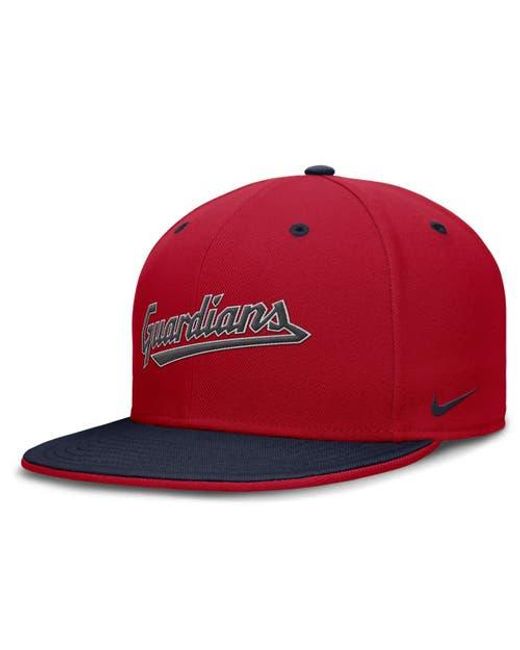 Nike Red Cleveland Guardians True Primetime Two-Tone Performance Fitted Hat for men