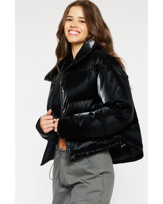 Kancan Black Lux Cropped Puffer Jacket