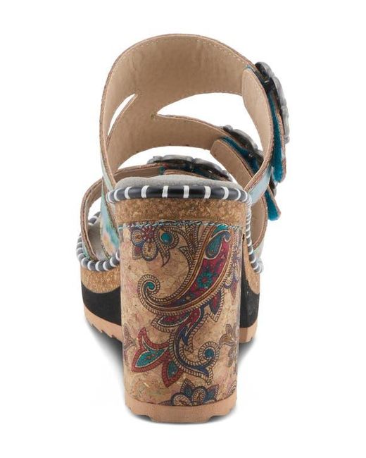 Spring Step Blue Milemarker Platform Slide Sandal