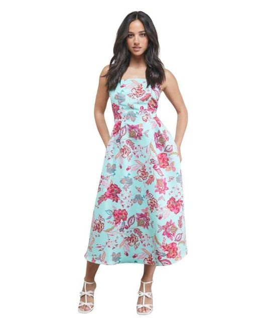 Oasis Blue Strappy Midi Prom Dress