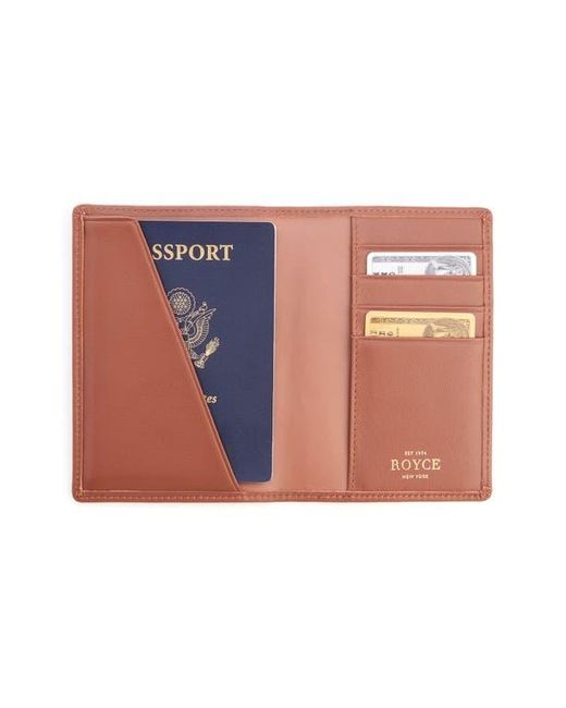 ROYCE New York Brown Personalized Rfid Leather Card Case