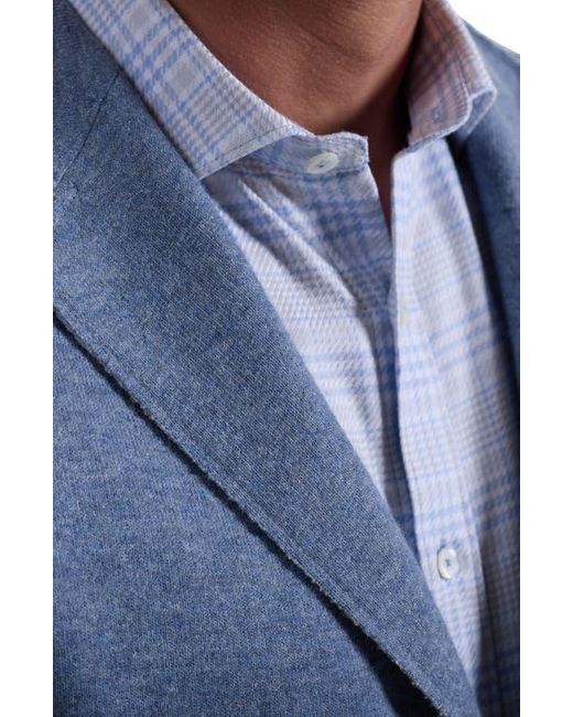 Bugatchi Blue Wool Blend Laser Cut Blazer for men