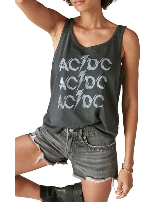 Lucky Brand Ac/dc Graphic Tank Top in Black