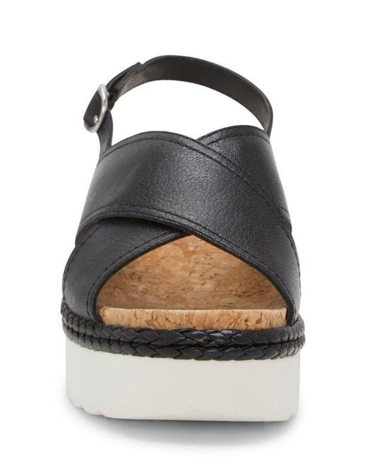 Lucky Brand Black Pebina Platform Wedge Sandal