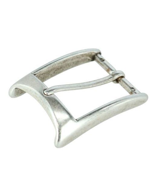 Trafalgar White 35Mm Rectangular Edged Solid Brass Harness Belt Buckle for men