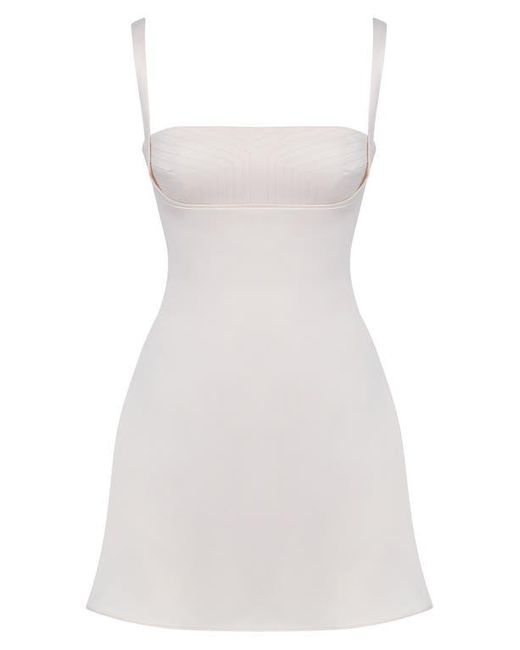 House Of Cb White Kara Quartz Cocktail Minidress