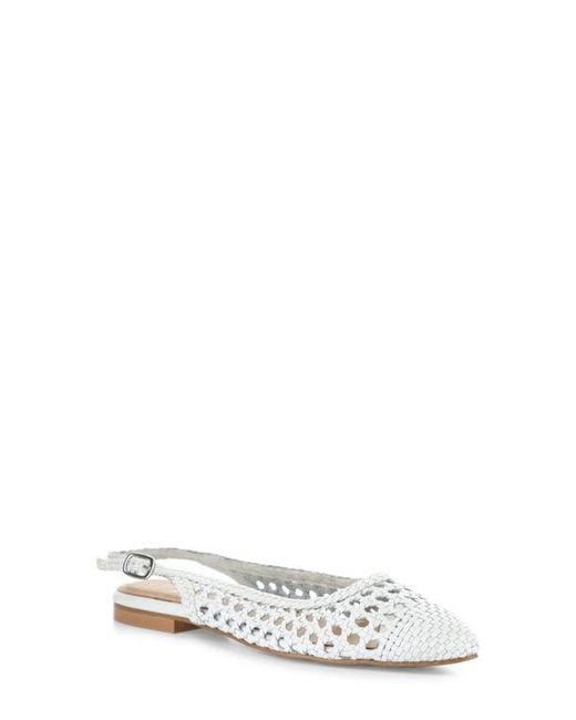 Bos. & Co. White Willow Slingback Cap Toe Flat