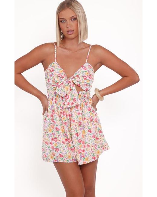 Petal & Pup Red Jessie Floral Print Tie Front Romper