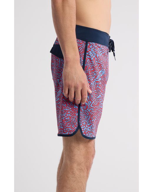 Volcom Purple Lido Print Scallop Mod Board Shorts for men