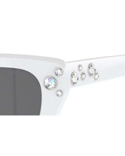 Swarovski White 54mm Pillow Sunglasses for men