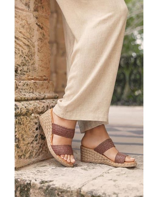 Andre Assous Brown Nori Espadrille Wedge Sandal
