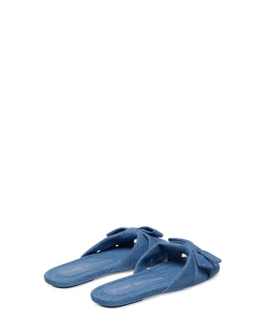 Stuart Weitzman Blue Sofia Slide Sandal