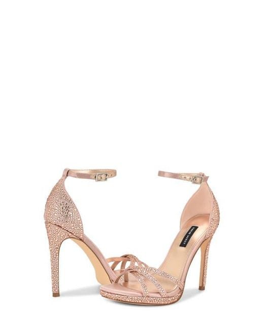 Nine West Pink Lartay Platform Ankle Strap Sandal