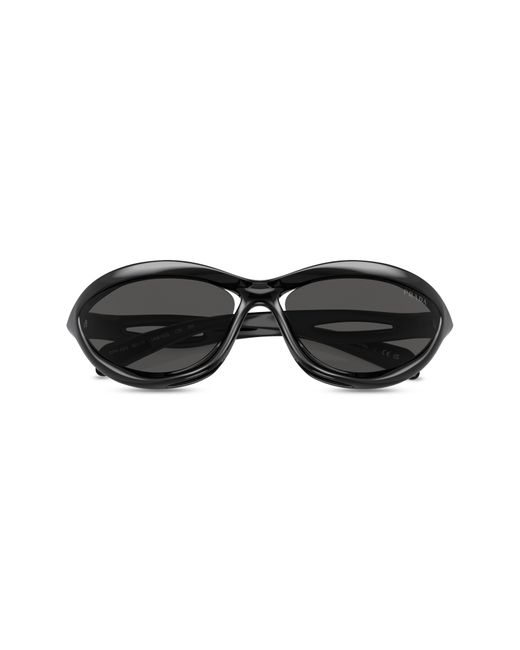 Prada Black 60mm Cat Eye Sunglasses for men