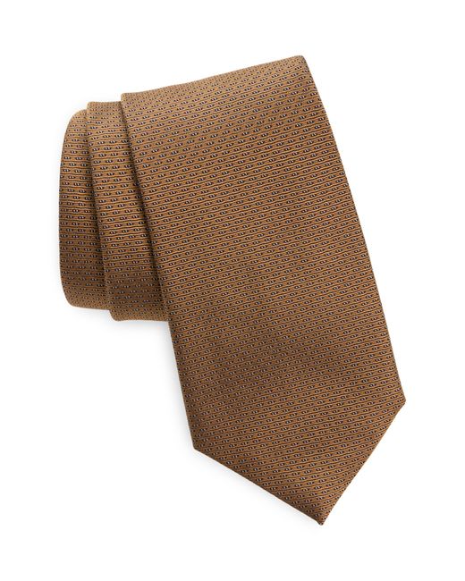 Canali Brown Neat Silk Tie for men