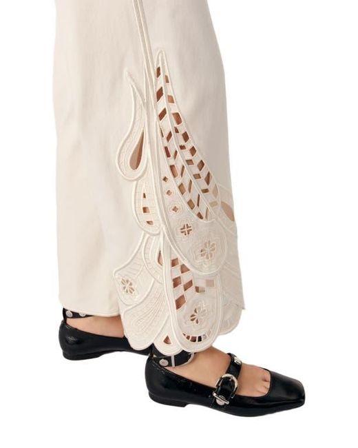 Maje White Embroidered Trousers