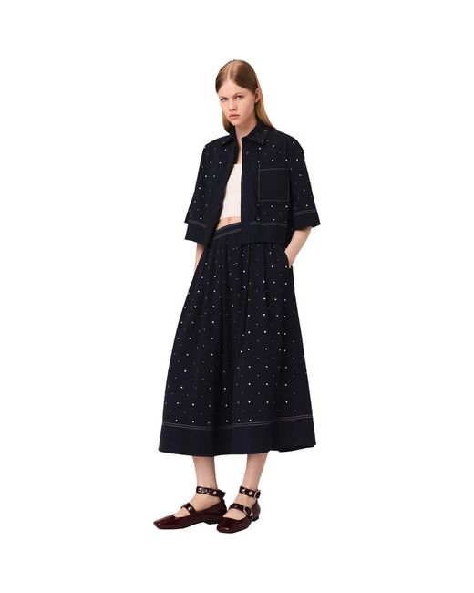 Maje Black Cropped Shirt With Studs