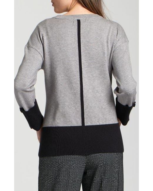 Apny Gray Colorblock Sweater