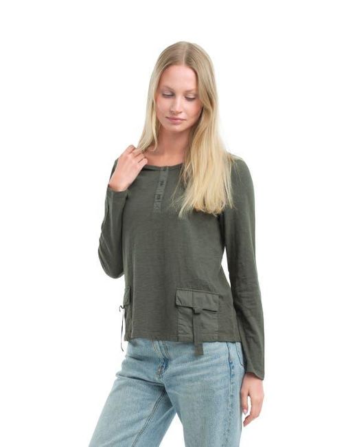 Wilt Multicolor U-Neck Button Placket Tee